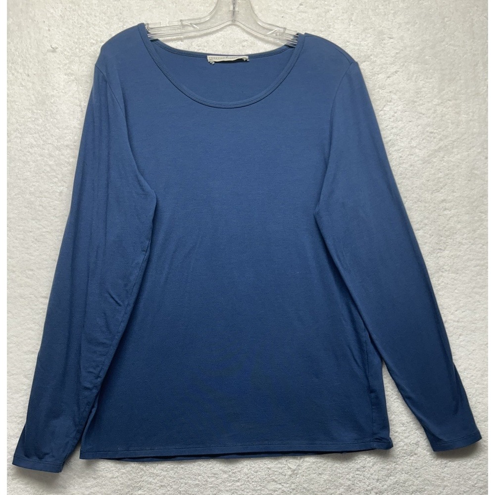 Peruvian Connection Womens Size XL Blue Long Sleeve Scoop Neck Top (S9)